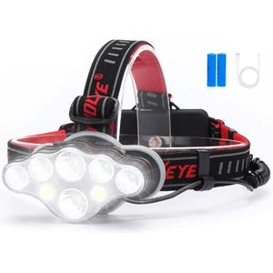 Lampe Frontale MLIAIMCE 18000 Lumens – 8 LED, 8 Modes, Rechargeable USB
