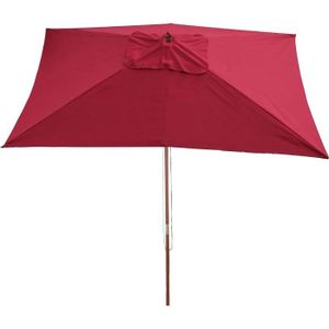 PARASOL Parasol en bois, parasol de jardin Florida, parasol de marché, rectangulaire 2x3m - bordeaux A268
