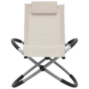 CHAISE LONGUE Chaise longue pour enfants - Acier - Crème - Pliable