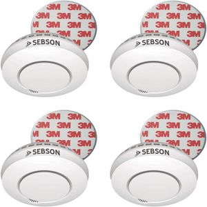 sebson 6X D/étecteur de Fum/ée Radio avec D/étecteur de Chaleur r/éticulable avec HD GS412 sans vis,photo/électrique,Certifi/é DIN en 14604,Magnetic