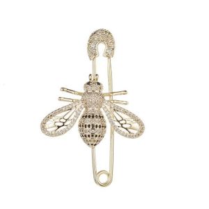 Broche en miel et diamant en cristal doré Meilleur