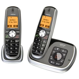 Audioline TEL 136 Téléphone DECT avec Identification des appels Argent Noir 