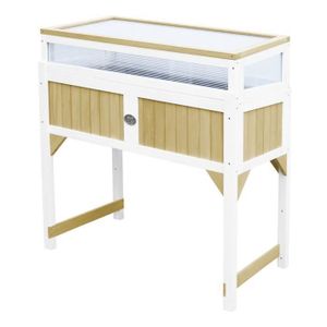 CARRÉ POTAGER - TABLE Table de Culture en bois avec Bac & Voile de Jardin - AXI - Rectangulaire - Marron - Blanc - Universel