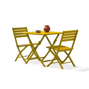 Ensemble table et chaise de jardin Ensemble repas de jardin 2 places en aluminium mou