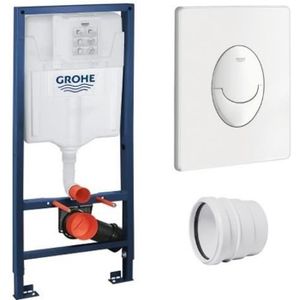 WC - TOILETTES GROHE - Bati support Rapid SL + plaque de commande Skate Air, plaque blanche