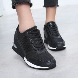 baskets compensees blanches femme