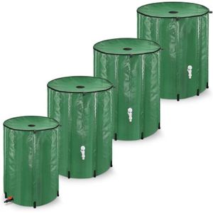 COLLECTEUR EAU - CUVE  XINZI Récupérateur d'eau de pluie, pliable, 750 l, portable, avec robinet et ainage, pour recueillir l'eau de pluie (vert)65