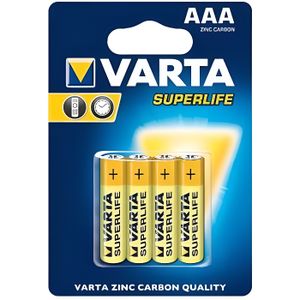PILES Pack de 4 piles Varta Superlife R03 Micro AAA