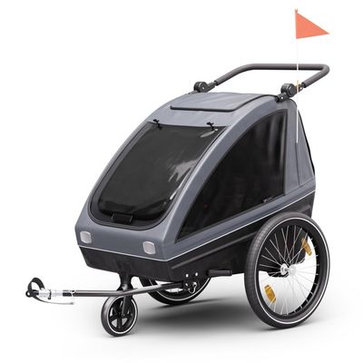 Remorque Vélo FUXTEC Sportfux FX-FA1 - 2 Places - Pliable - Noir - Charge 45kg