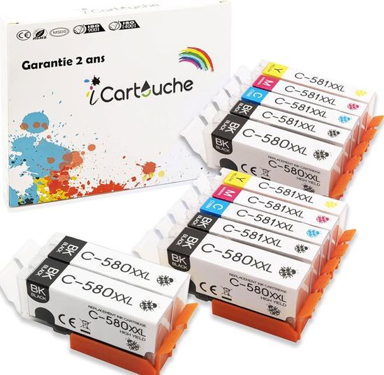 Lot De 4 Cartouches D'Encre Magenta Compatibles Canon PIXMA - Réf. C-581 - 12ml - Neuf