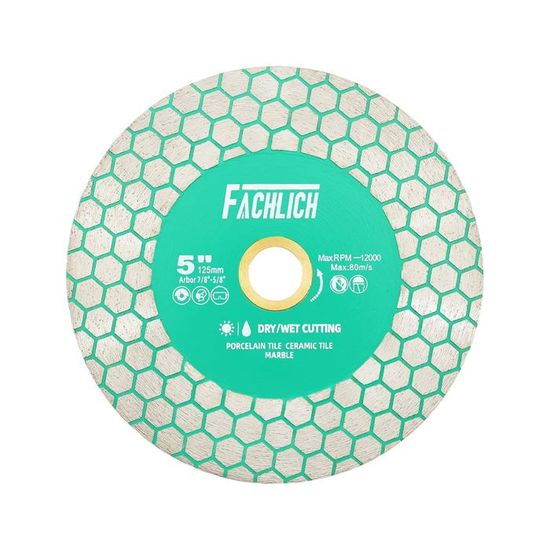 Disque Diamant 125mm Double Face Hexagonal Pour Carrelage Porcelaine Marbre - Meuleuse D'Angle