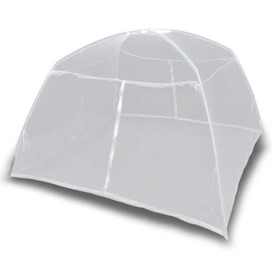 SIB Tente de camping 200x120x130 cm Fibre de verre Blanc
