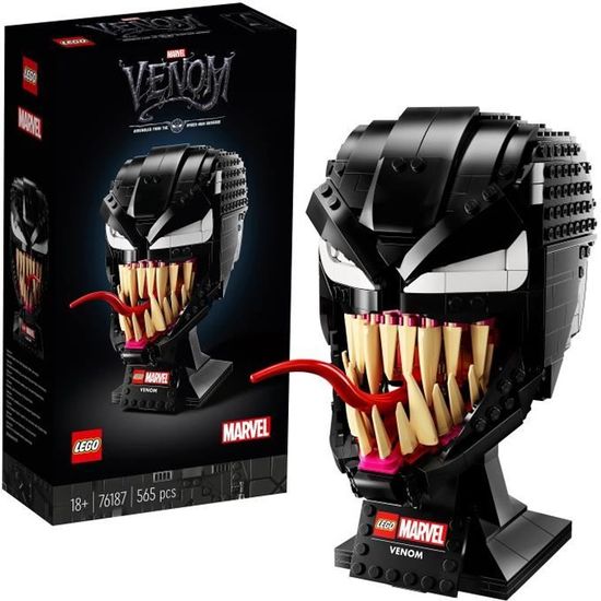 LEGO® Marvel 76187 Venom, Kit de Construction, Masque, Casque de Tête, Déco, Adultes