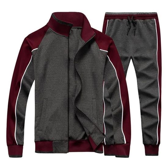 Ensemble De Vêtements De Sport Pour Homme 3 Pièces Grande Taille Survêtement Homme Ensemble Veste Sweat À Manches Longues Et Pantalon Décontracté Couleur Unie Zippé Avec Poches Automne Hiver