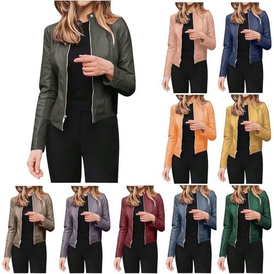 Bomber Femme Matelassé - Veste Légère Col Montant Zip - Style Vintage Sportwear - Printemps/Hiver