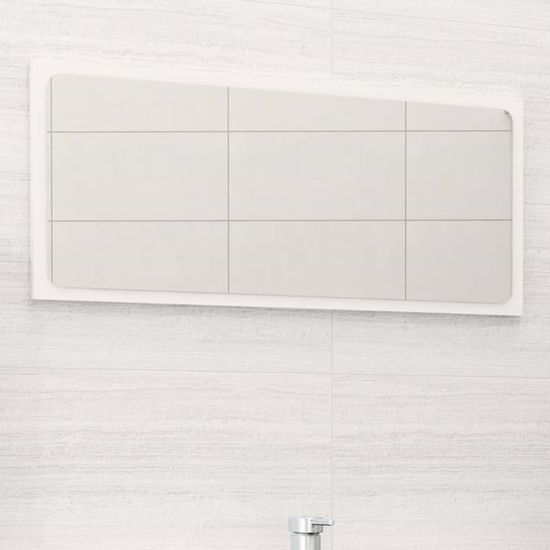 383NEUF Miroir de salle de bain MIROIR LUMINEUX LED SALLE DE BAIN Miroir Mural avec éclairage LED Blanc 80x1,5x37 cm Aggloméré FRENC