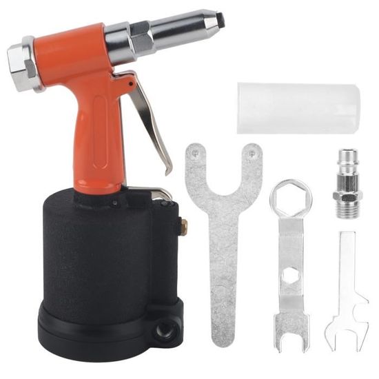 Pistolet à Rivets Pneumatique JUSTOOL - 1408 KGF - Avec 4 Buses (2.4 à 4.8 Mm) Et 3 Jeux De Mâchoires - Professionnel - 7