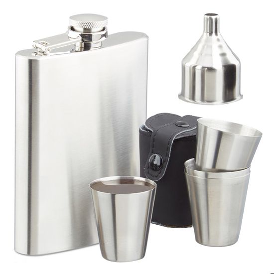 Petite Flasque Pratique Lot De 10 Flasques Inox 200ml - Design Similicuir Marron - Parfait Pour Excursions Flasque Poche Spiritueux