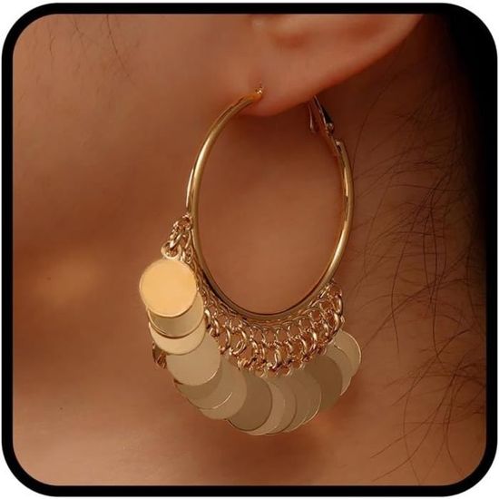 Boucles D'oreilles Crochet Pampille Perle Et Cristal Feuille - Couleur Or