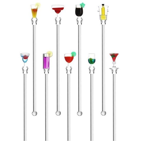 Bâton D'Agitateur De Cocktail Cocktail Acrylique Coloré De 10Pcs -  Cdiscount Maison
