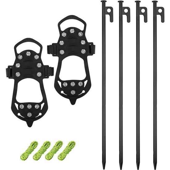 Lot De 6 Ancres/piquets Pour Tente De Pêche Sur Glace - Métal, 15.5cm - Avec Outil De Vissage - Neuf - Pour Fixation Sur Glace