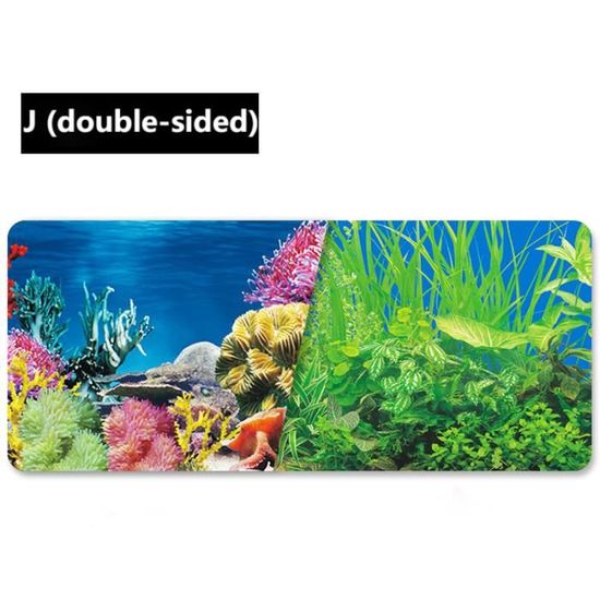 Fond D’aquarium Autocollant – Motif Corail Sous-marin Rouge – PVC Imperméable – Tailles 30x61cm Et Autres – Décoration Facile
