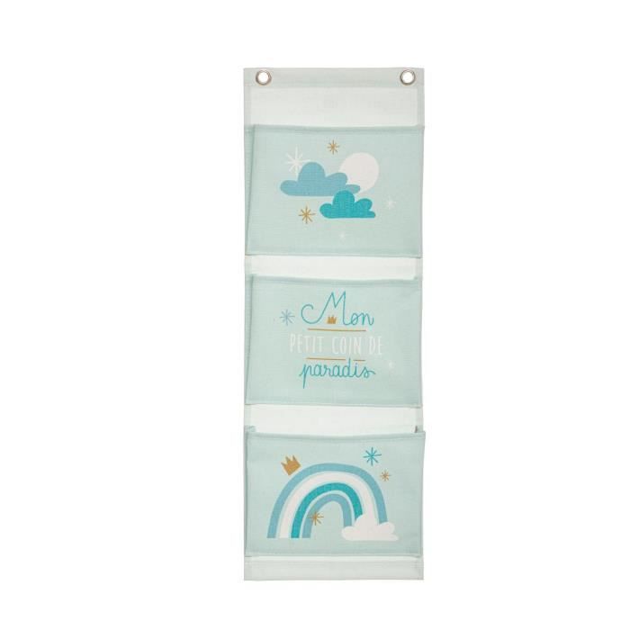Atmosphera - Rangement à suspendre 3 pochettes coloris Bleu