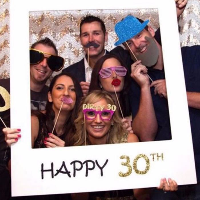 30th Cadre Photo Booth Props Fête du papier joyeux anniversaire