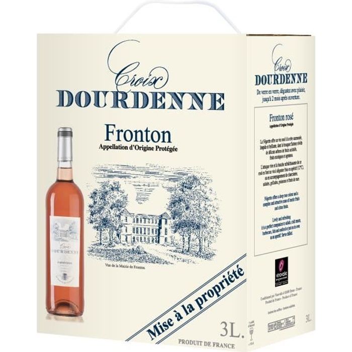 BIB Vin Rosé Croix Dourdenne AOP Fronton Rosé - Cubi de 3 litres