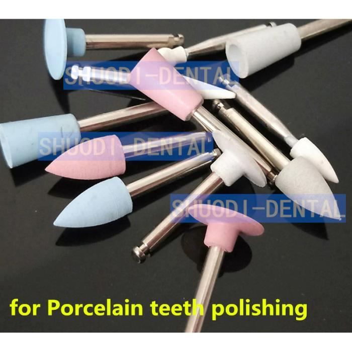 [12 pièces l] Fraise à polir les dents en porcelaine pour blanchiment des dents contre-angle de pièce à main à faible vitesse