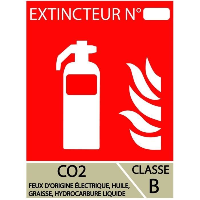 Lot de 10 Panneaux extincteur CO2 100 x 150 mm - Materiel Incendie