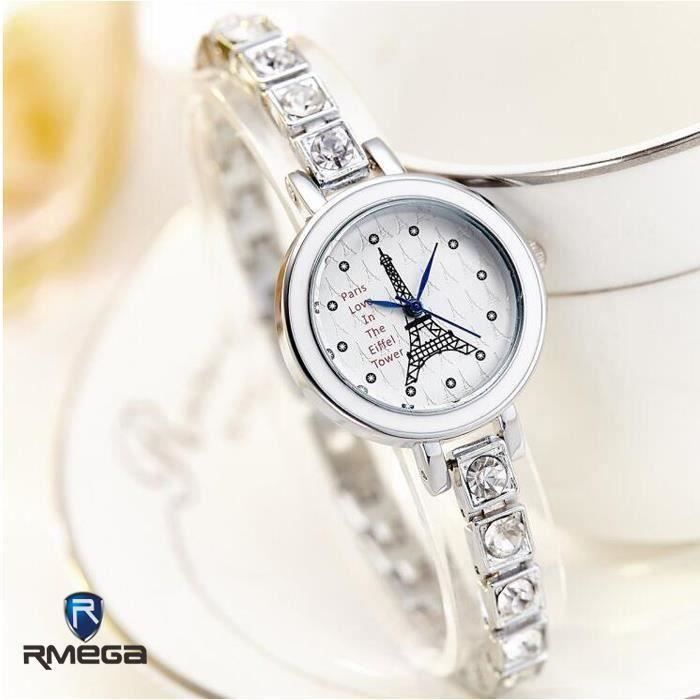 JL Montre Femme Nouveau Mode Tour Eiffel Bracelet en Acier Montre à Quartz Modèles Féminins - JLPRM824AA5758