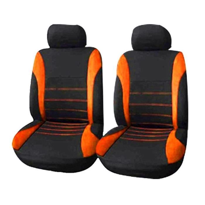 QUEES 2-4-9 pièces housse de siège de voiture housses en tissu au Salon housse de Protection de siège 4pcs orange