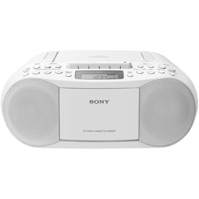 Sony Lecteur CD/Cassette/Radio Portable Blanc