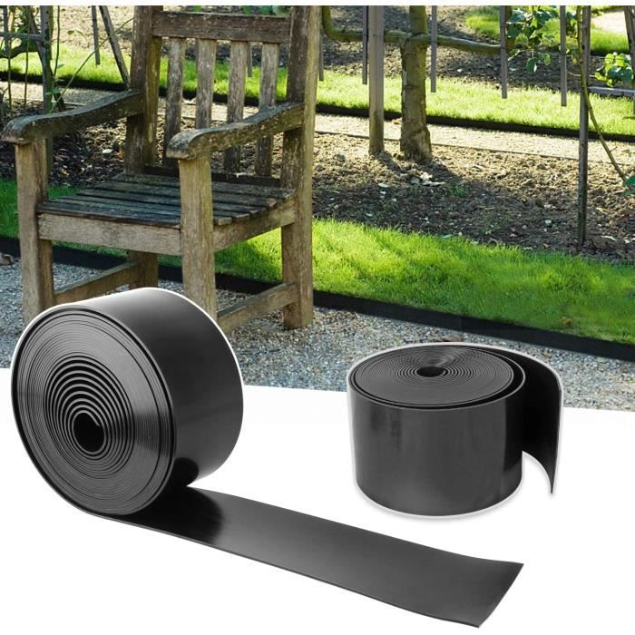 Pelouse harupink Bordure de Jardin Ronde Noir 3 m,kit de Bordure de Jardin Plastique,pour Les Bordures chemins avec 5 Clous de Fixation