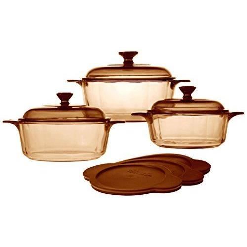 Visions Versa Lot de 3casseroles en verre Pyroc…