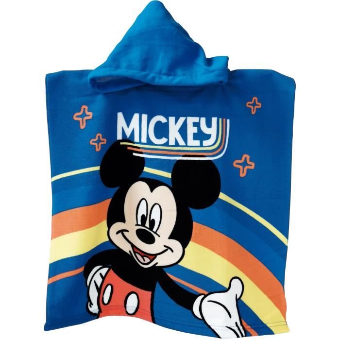 Disney poncho de bain Mickey 110 x 55 cm polyester bleu foncé