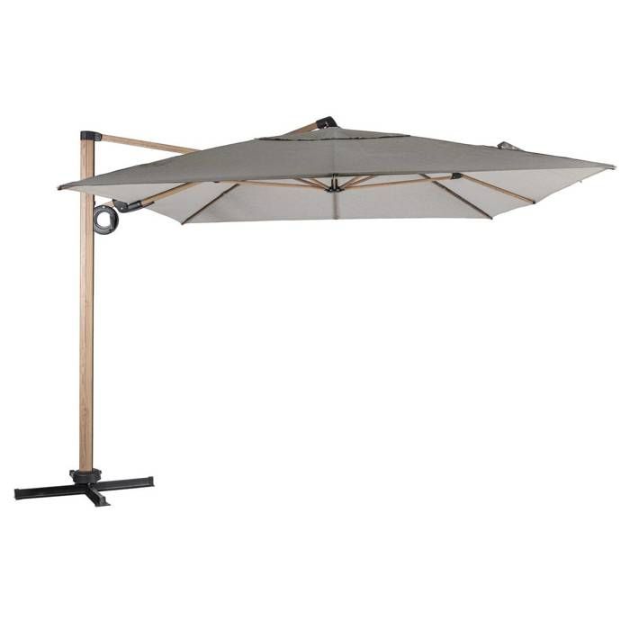 Parasol déporté rectangulaire Soly honey et noisette Hespéride