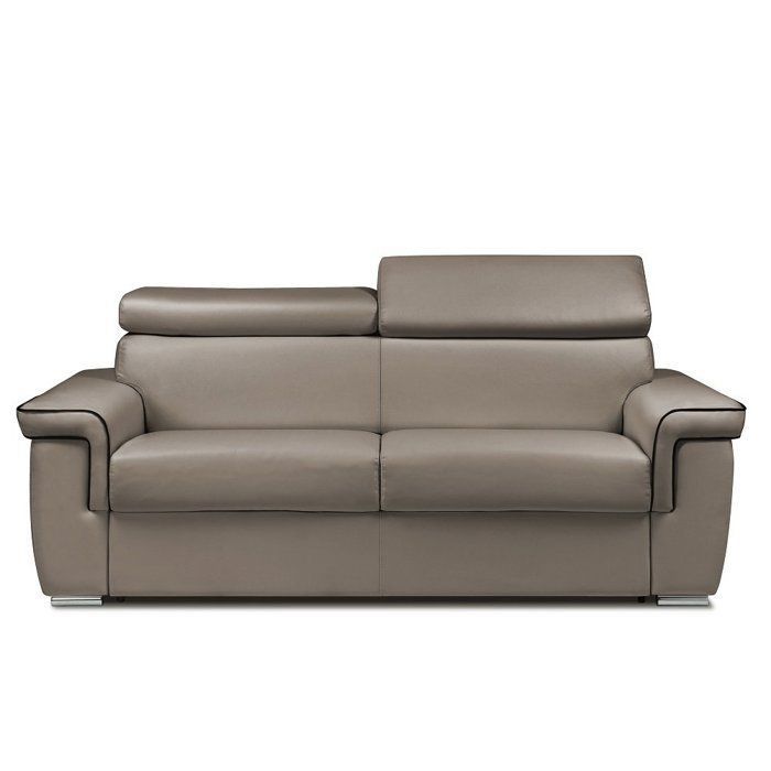 Canapé MARAIS convertible rapido 140 cm matelas 16 cm taupe taupe cuir Inside75