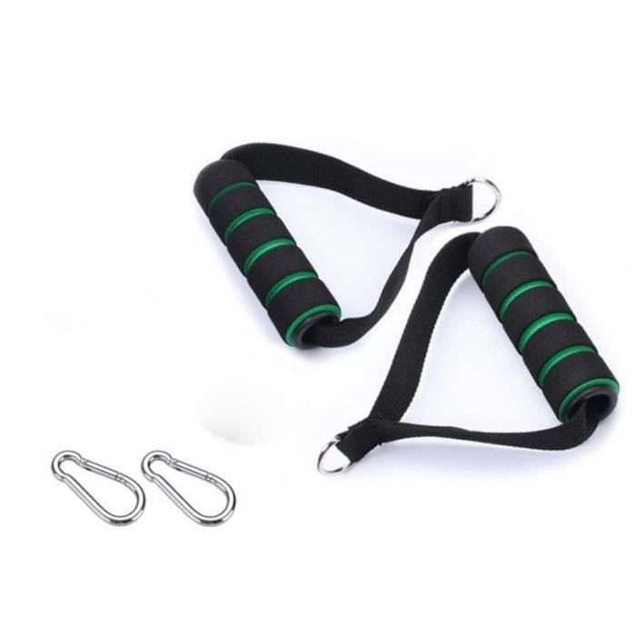 KirinSport Poignées Résistance en Mousse Revêtement en Caoutchouc avec Poignée Souple Mousquetons Musculation Accessoire