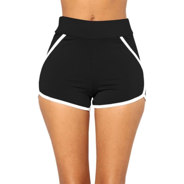 Pantalons d'été femme Shorts de sport Gym Workout Waistband Shorts de course Yoga-1299