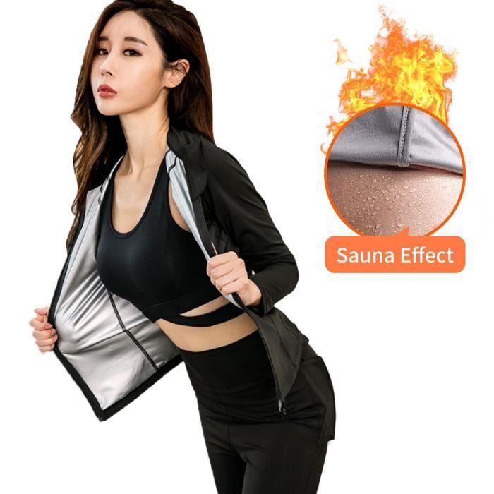 SURENHAP Combinaison Vêtement Top de sudation pour femme Vêtements de survêtement de fitness slim de perte de poids
