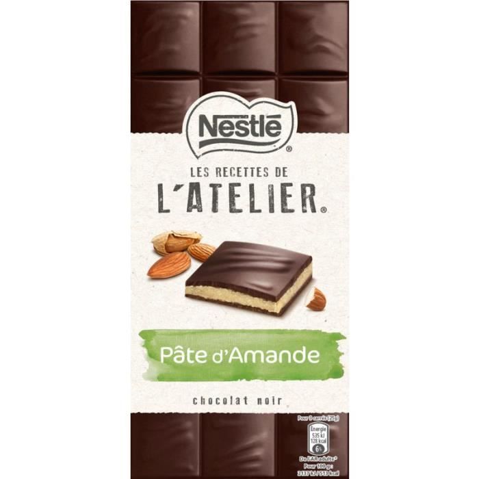 Nestle Les recettes de l'atelier Chocolat noir Pâte d'amande 150g
