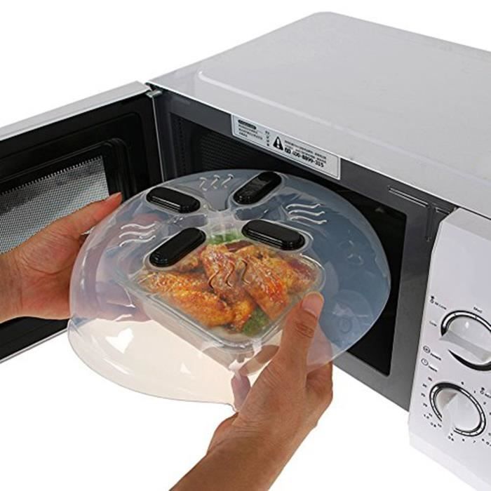 Couvercle Micro Mgnétique Micro Onde Anti Projections avec Trou Cloche 30cm