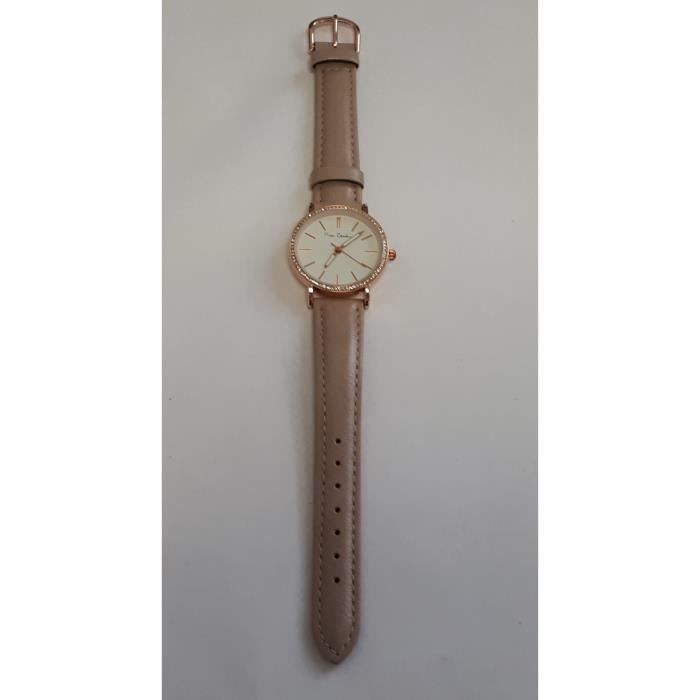 Pierre Cardin Montre pour Femmes Beige sobre, classique