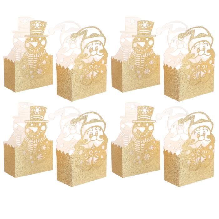 20pcs Christmas Gold Folding Gift Box Portable Xmas Sweets Packing Boxes bonbons cremeux confiserie chocolat