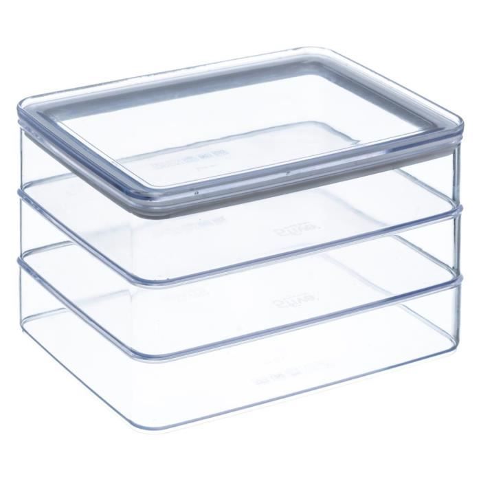 Secret de Gourmet - Lot de 3 boîtes à charcuterie Eske L, 20 x l, 15 x H, 12 cm Blanc