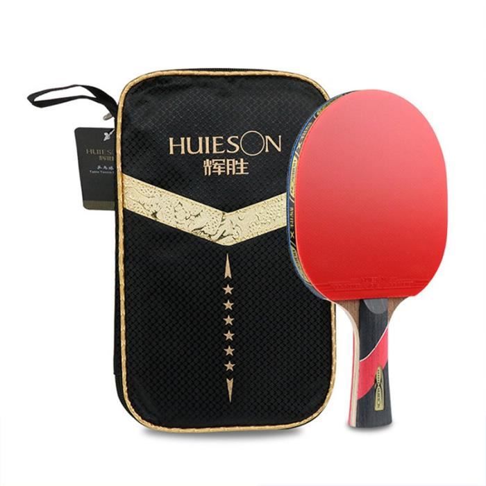 Huieson Super Puissant Batte de Raquette Ping Pong, Tennis de Table 6 éToiles Boutons Collants en Raquette (PoignéE éCritoires