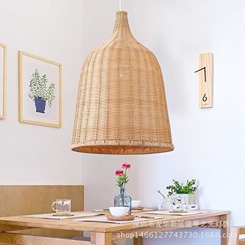 T&T Creative Simple chaud Suspension Lustre Rotin tissé à la main pour café, bar, couloir, chambre, salle de séjour, chambre d'enf