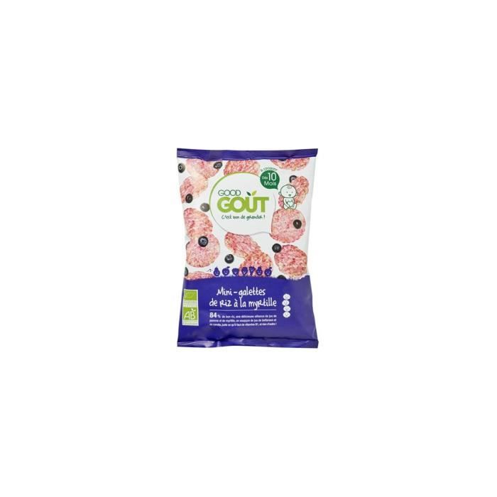 GOOD GOUT Mini galettes de riz à la myrtille - 40 g - 10 mois